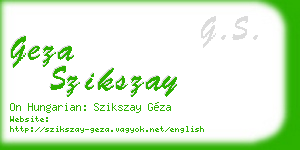geza szikszay business card